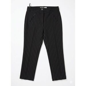 Karl Lagerfeld Pants Women's Elastic Waist Stretch In Black Stripe Zip Size: 12P